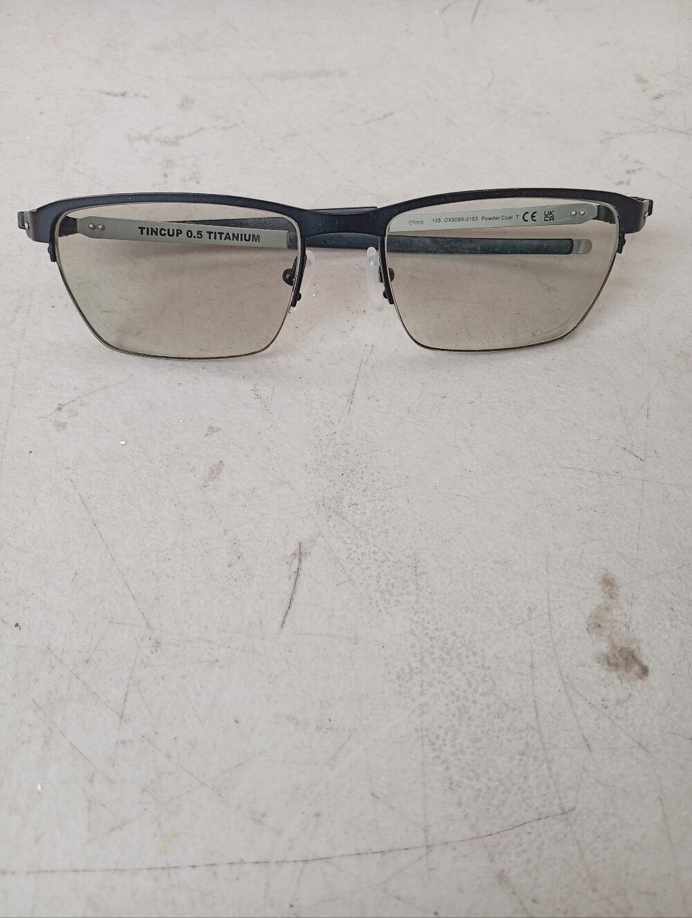 Oakley Tincup Rectangular Titanium Sunglasses in Gunmetal with Tinted Lenses